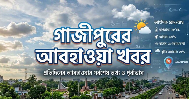 গাজীপুরের আবহাওয়া খবর ও পূর্বাভাস (Weather Gazipur Today)