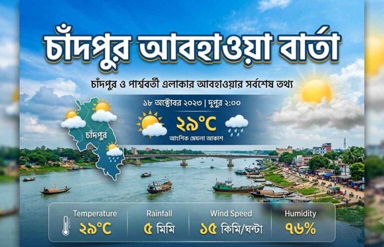 চাঁদপুর আবহাওয়া বার্তা Weather Chandpur Today