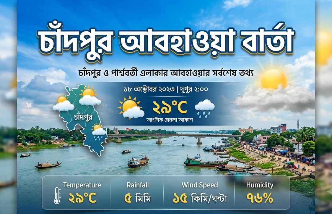 চাঁদপুর আবহাওয়া বার্তা Weather Chandpur Today